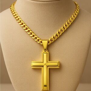 Mens Stainless Steel Cross Pendant